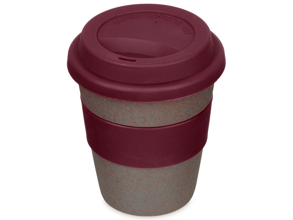 Стакан с силиконовой крышкой Cafe, burgundy-0