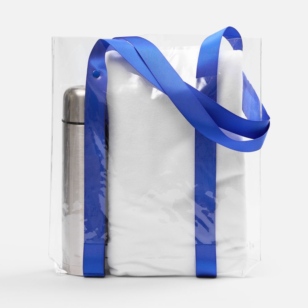 Шопер Clear Fest, ver.2, прозрачный с синими ручками-2