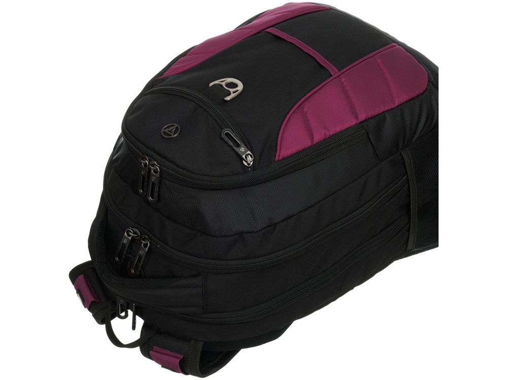 Рюкзак TORBER XPLOR с отделением для ноутбука 15, чёрный/бордовый, полиэстер 600D, 35x20x47 см, 33л-4