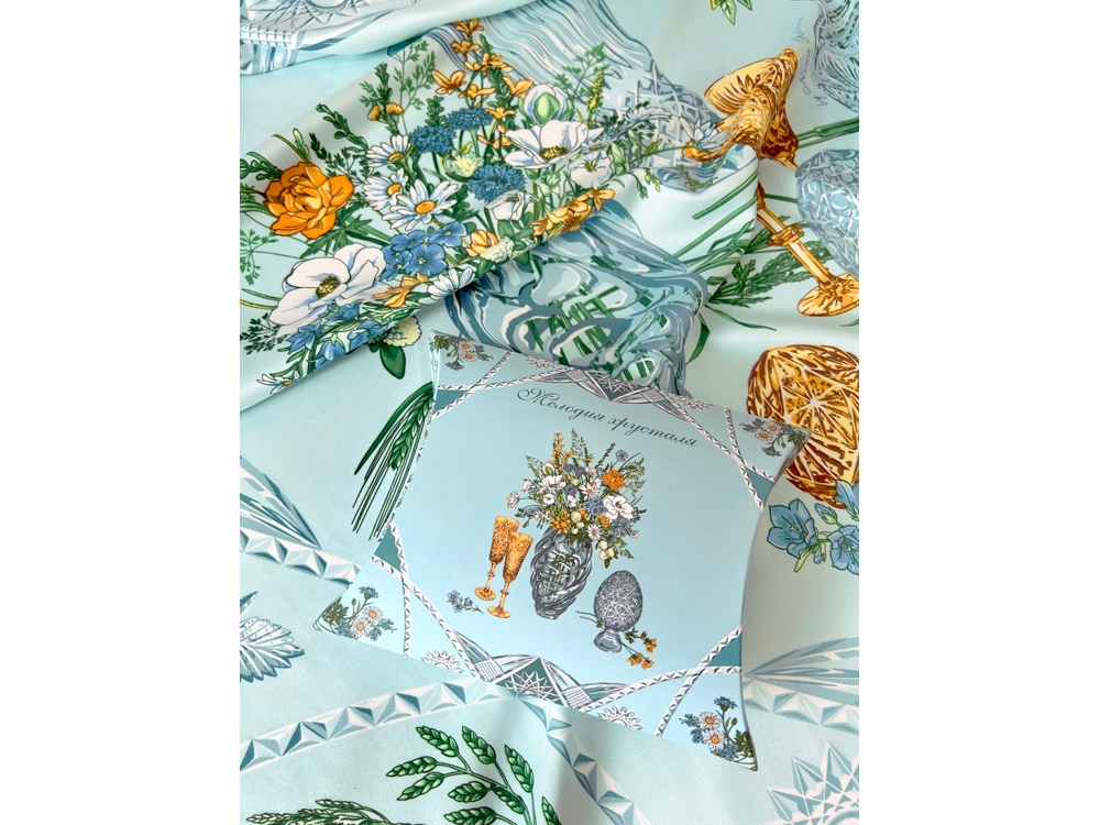 Платок Мелодия хрусталя, голубой-3