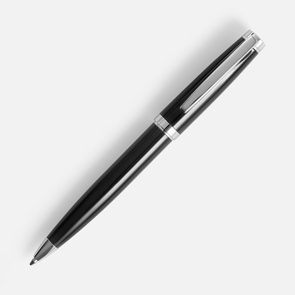 Ручка шариковая Letra Chrome, глянцевая, черная-2