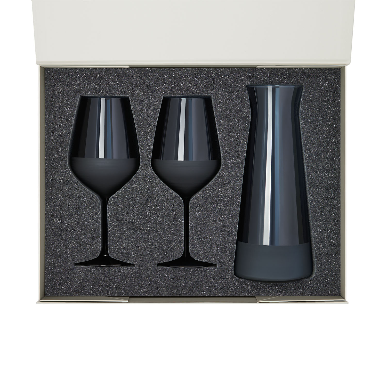 Подарочный набор декантер + 2 бокала для вина Sapphire в серой коробке-1