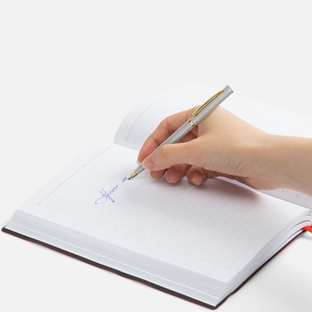 Ручка шариковая Euro Gold, серая-4