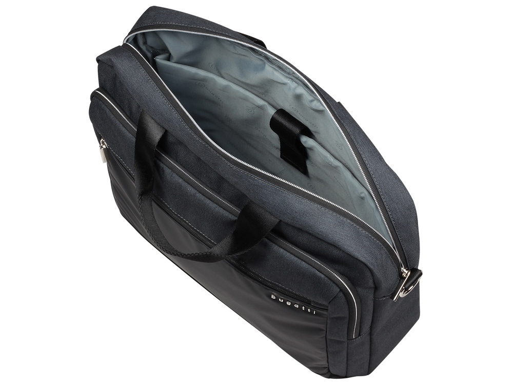 Портфель мужской BUGATTI Sera, антрацитовый, полиэстер, 40х11х34 см-2