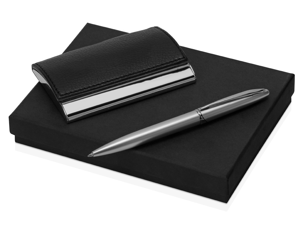 Набор Партнер: визитница, ручка шариковая, черный-0