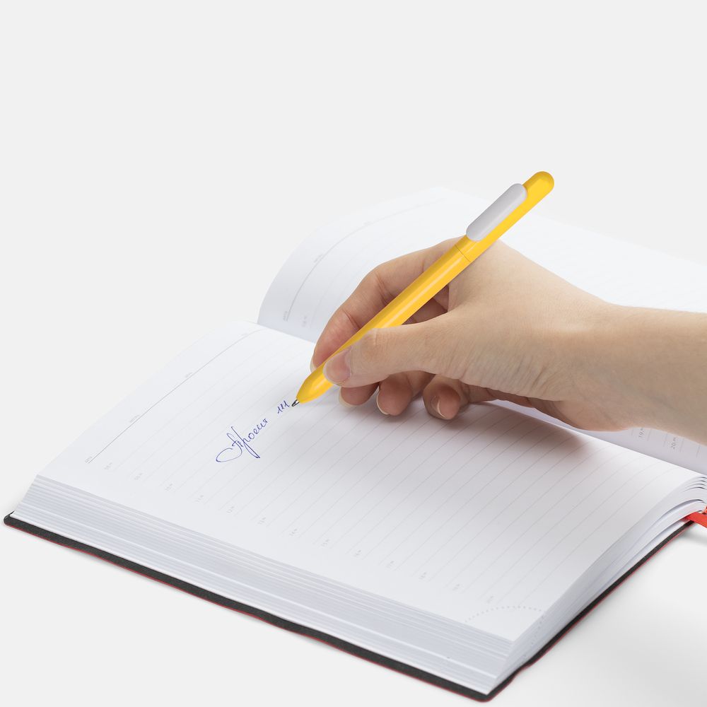 Ручка шариковая Swiper, желтая с белым-2