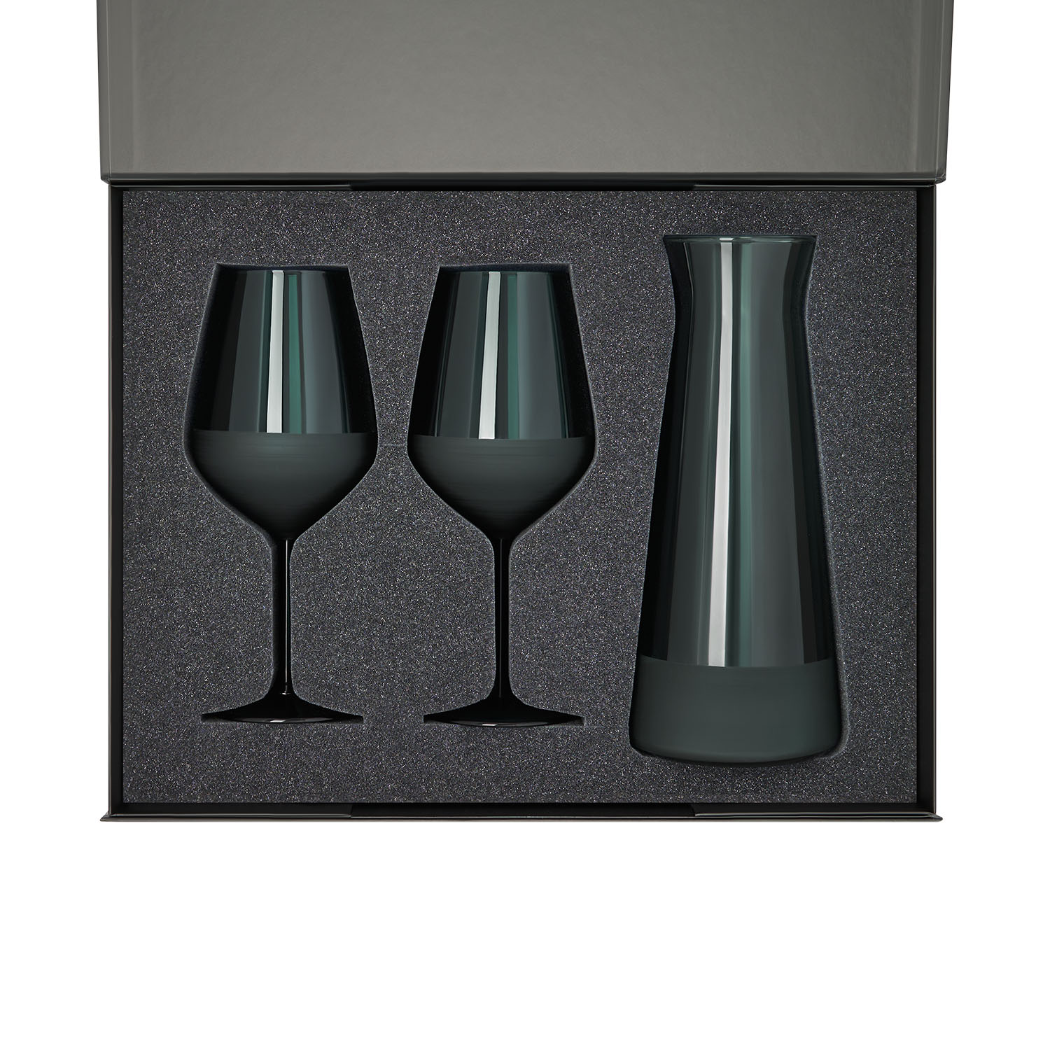 Подарочный набор декантер + 2 бокала для вина Эмеральд (Emerald) в черной коробке-1