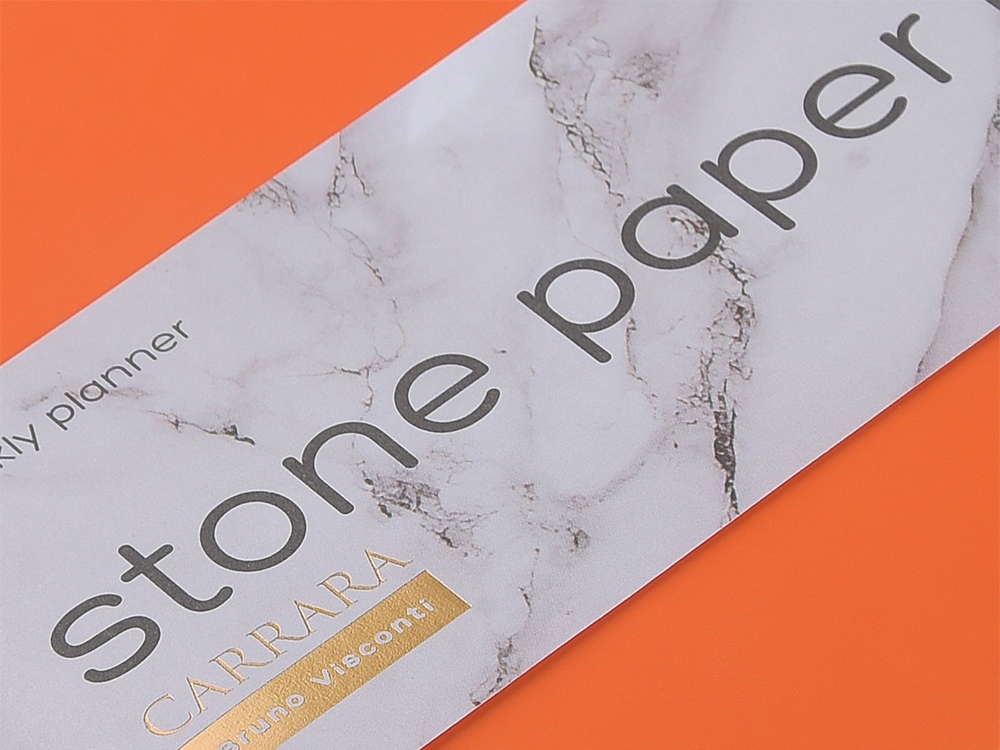 Еженедельник с каменной бумагой А5+ Carrara, оранжевый-6