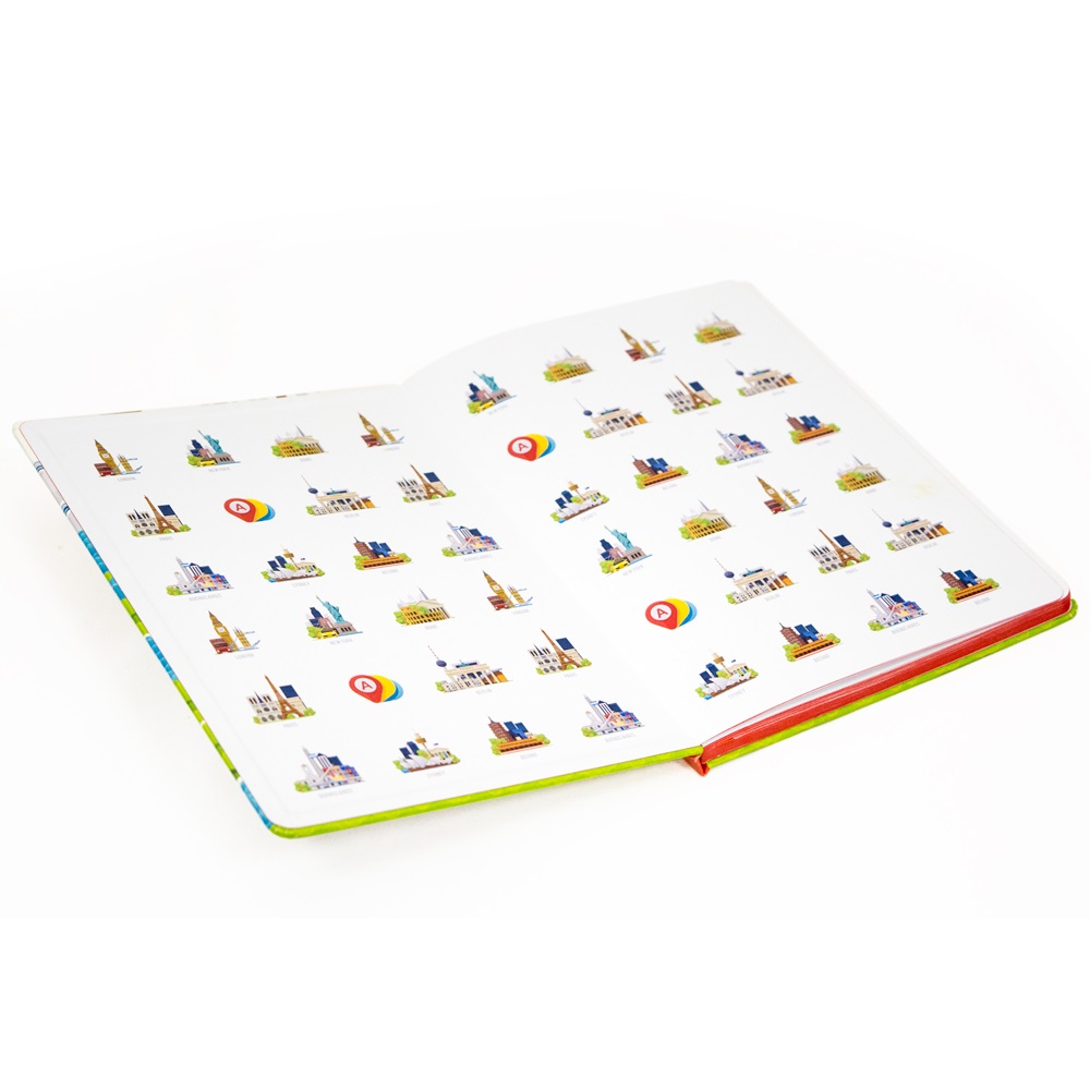 Записная книжка в клетку 15.5x21 Город R1-2441144, Белый/синий/зеленый-2