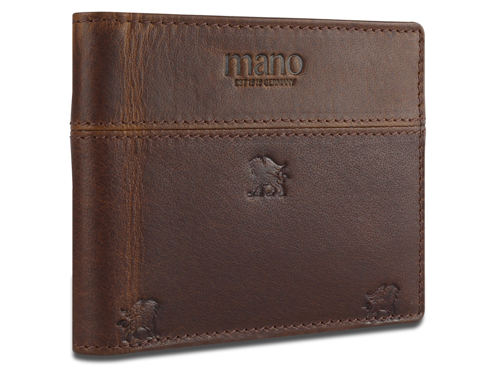 Портмоне Mano Don Leon, натуральная кожа в коричневом цвете, 11 х 8,6 см-2