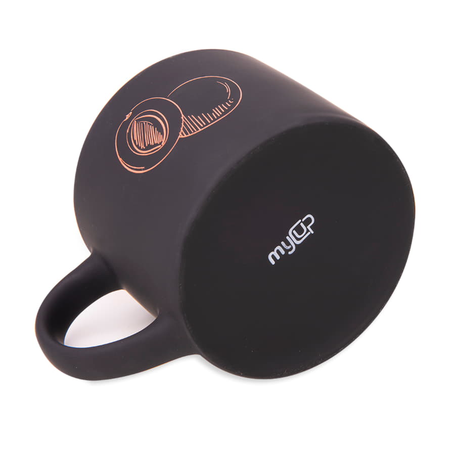 Кружка YASNA  с покрытием SOFT-TOUCH, черный с оранжевым, 310 мл, фарфор, черный, оранжевый-1