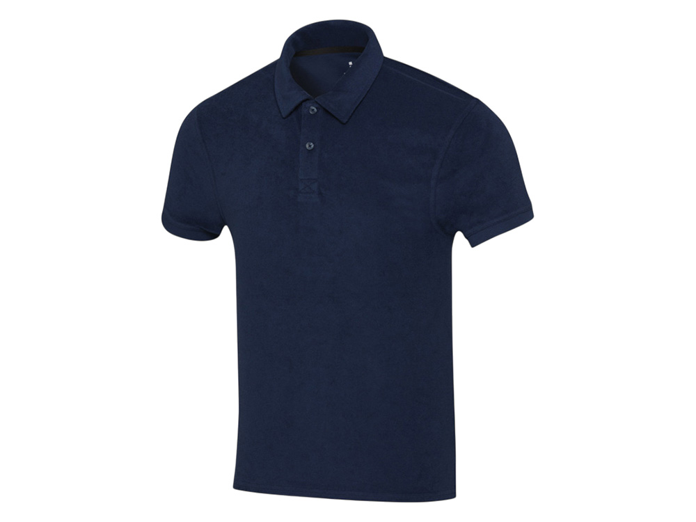 Рубашка поло унисекс Akoya из переработанного махрового материала - Темно - синий-0