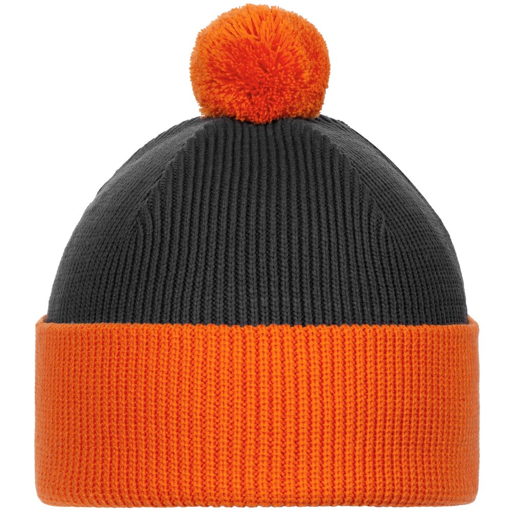 Шапка Snappy, темно-серая с оранжевым-2