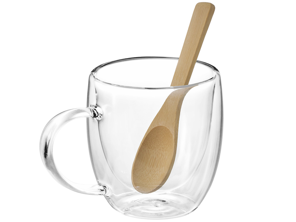 Кружка с двойными стенками на подставке с ложкой Teatrio-6