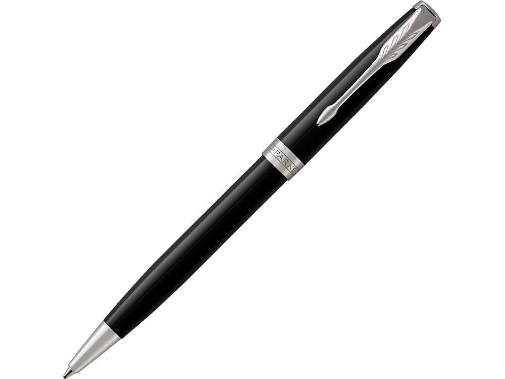Ручка шариковая Parker Sonnet Core Black Lacquer CT, черный/серебристый-0