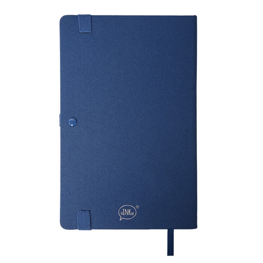 Бизнес-блокнот OXI, A5, темно-синий, твердая обложка, RPET, в линейку, темно-синий-2