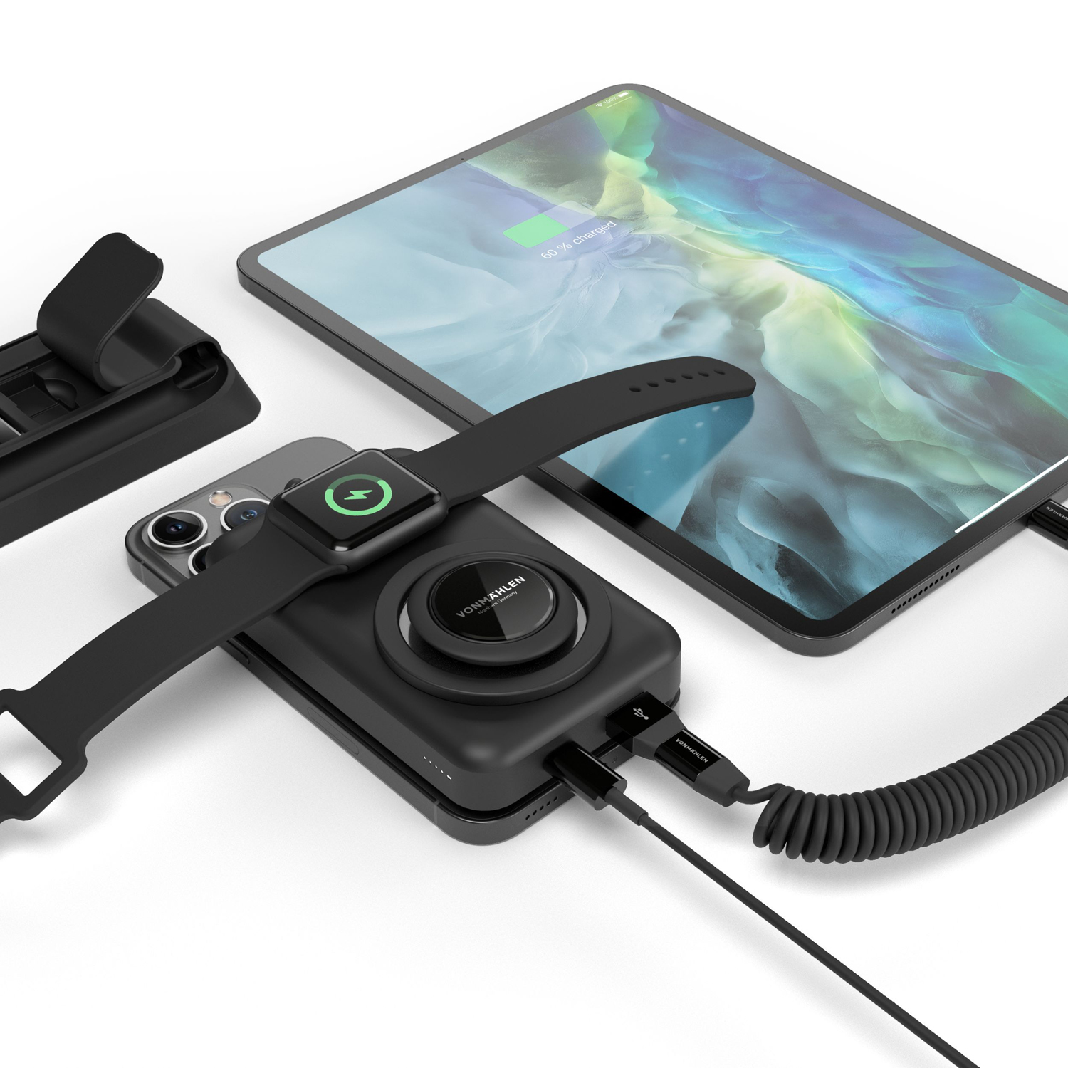 Магнитный внешний аккумулятор Allroundo Pro, 10 000 мАч, черный-7