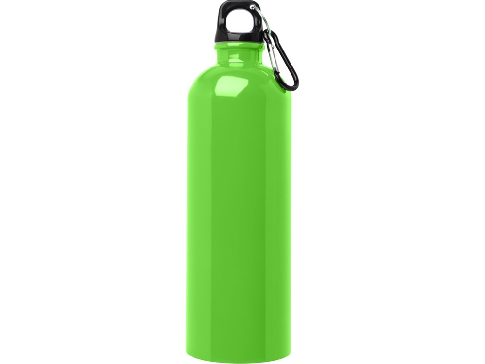 Одностенная бутылка для воды с карабином Oregon, изготовленная из нержавеющей стали, сертифицированной по стандарту RCS, объемом 750 мл - Зеленое яблоко-1