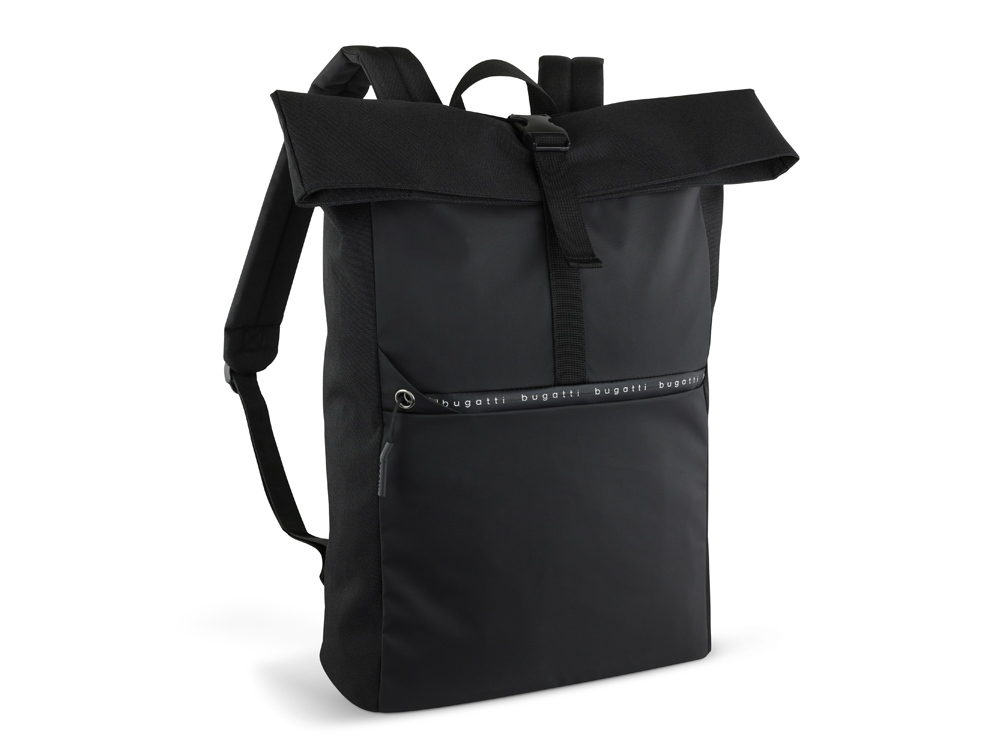 Рюкзак BUGATTI БЛАНК ОБЛЕГЧЕННАЯ | BLANC DELIGHT, чёрный, нейлон RPET600D/тарпаулин/полиэстер, 41х13х46 см, 15 л-0