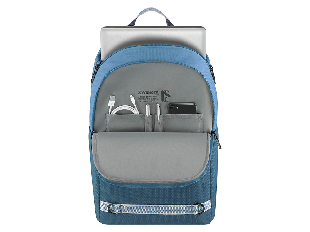 Рюкзак WENGER Tyon 15.6, голубой, переработанный ПЭТ/Полиэстер, 32х18х48 см, 23 л.-3