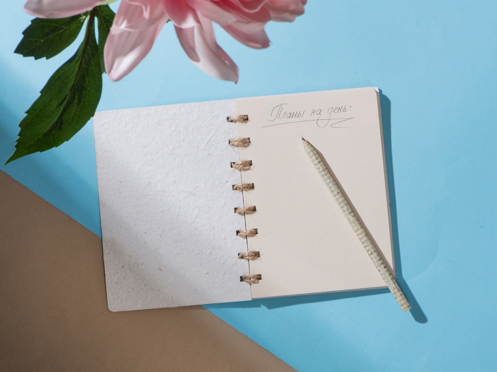 Живой блокнот с семенами цветов, А6, белый-8