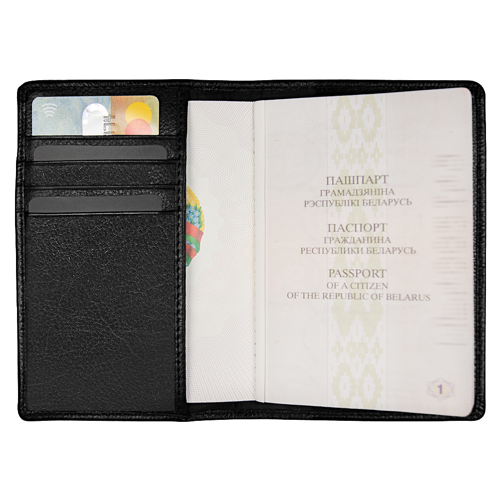 Обложка для паспорта Leather Trend, Чёрный-2
