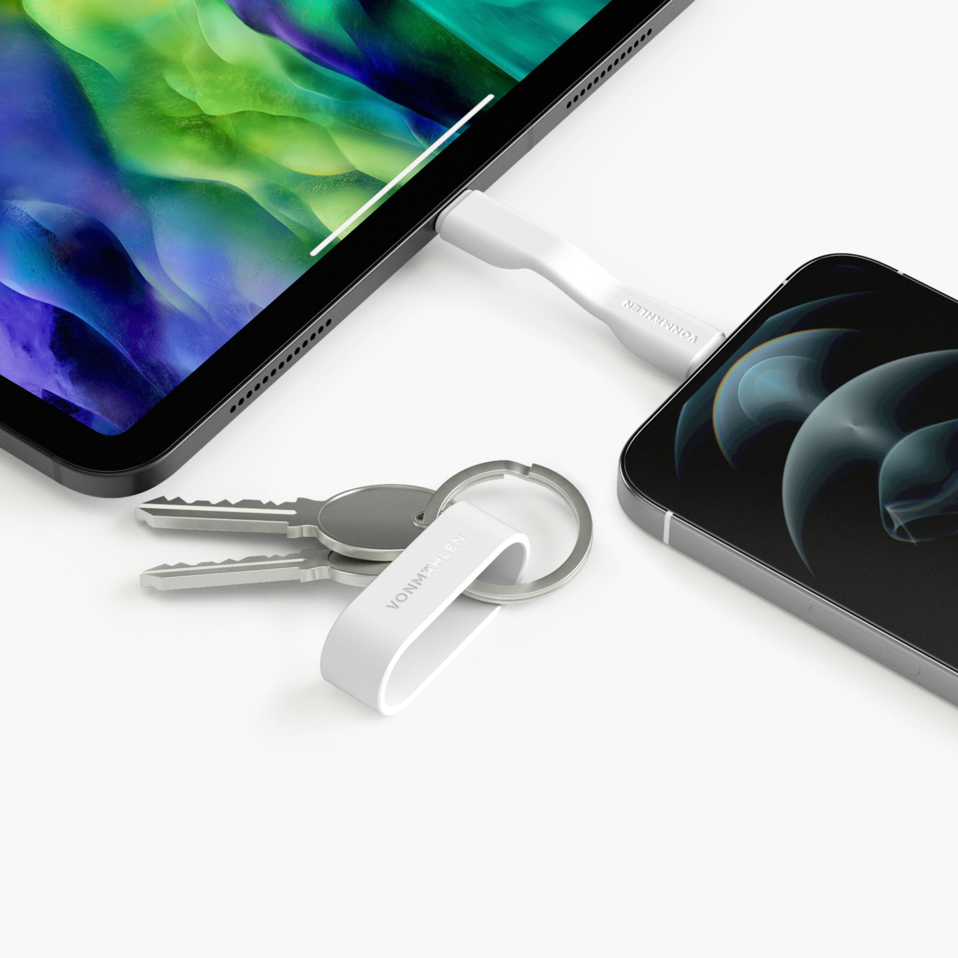 Кабель-брелок для быстрой зарядки Zweins C, белый-4