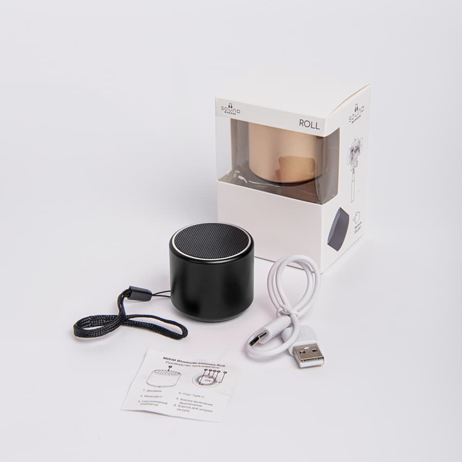 Портативная mini Bluetooth-колонка Sound Burger "Roll" черный, черный-4