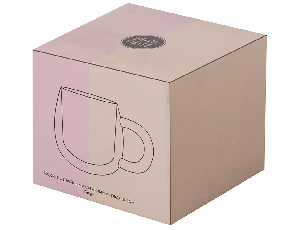 Кружка с двойными стенками с широкой ручкой и градиентным покрытием Fog, черный-5