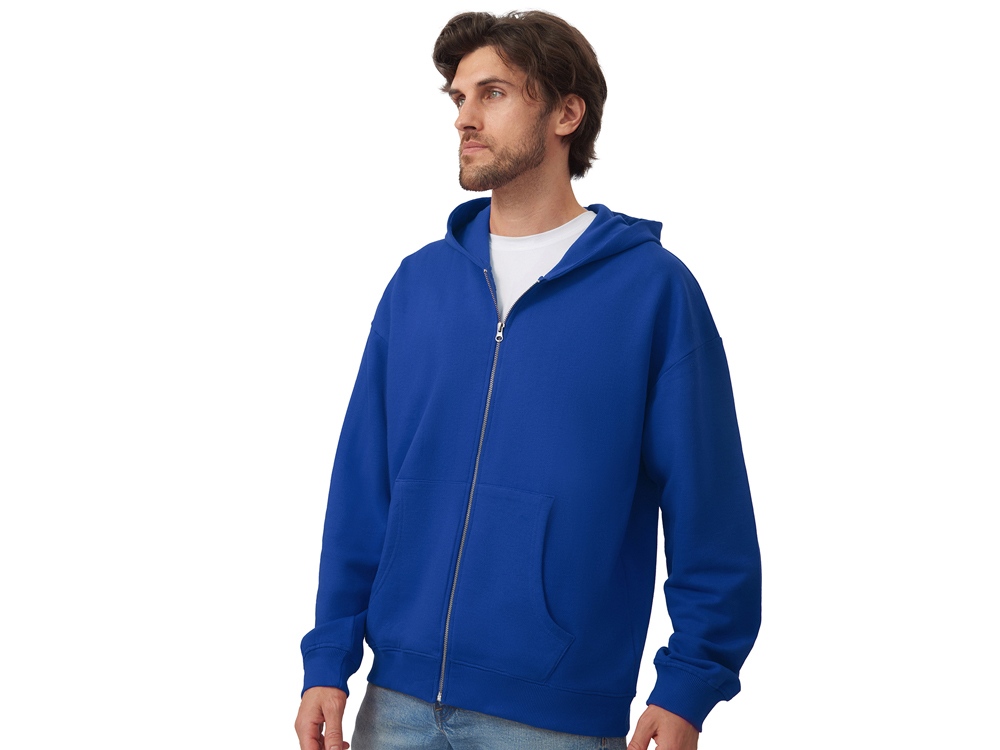 Толстовка оверсайз с капюшоном на молнии Monaco, синий классический-3