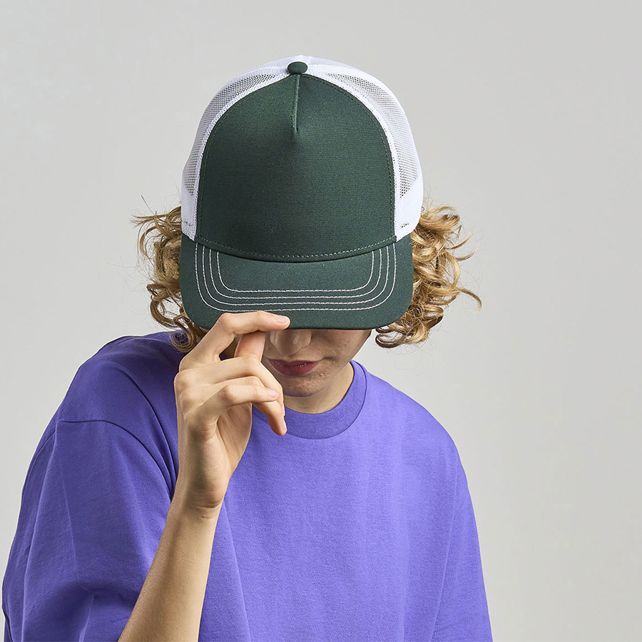 Бейсболка RAPPER CANVAS, 5 клиньев, пластиковая застёжка, серый, черный-2