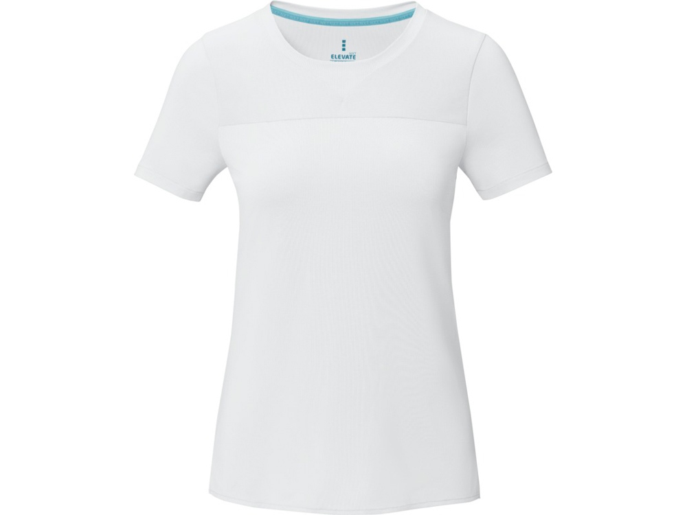 Borax Женская футболка с короткими рукавами из переработанного полиэстера согласно стандарту GRS с отличным кроем - Белый-1
