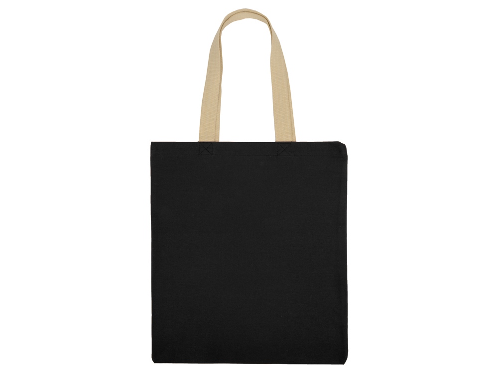 Сумка для шопинга Steady из хлопка с парусиновыми ручками, 260 г/м2, черный-3