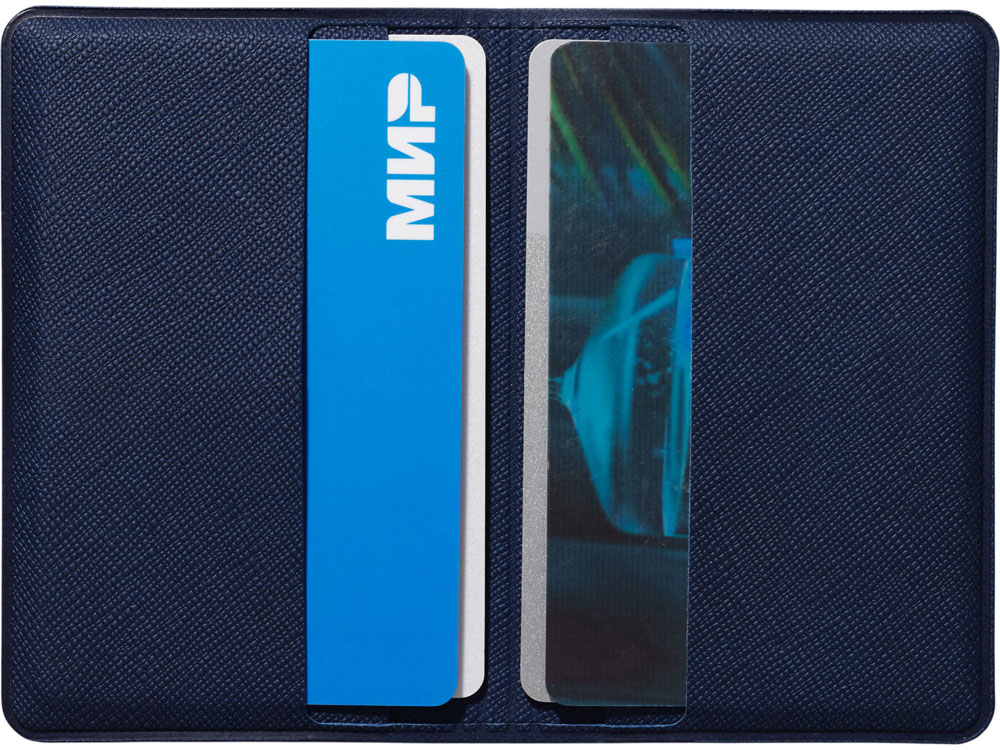 Футляр-книжка на 4-е карты с RFID Favor, темно-синий-3