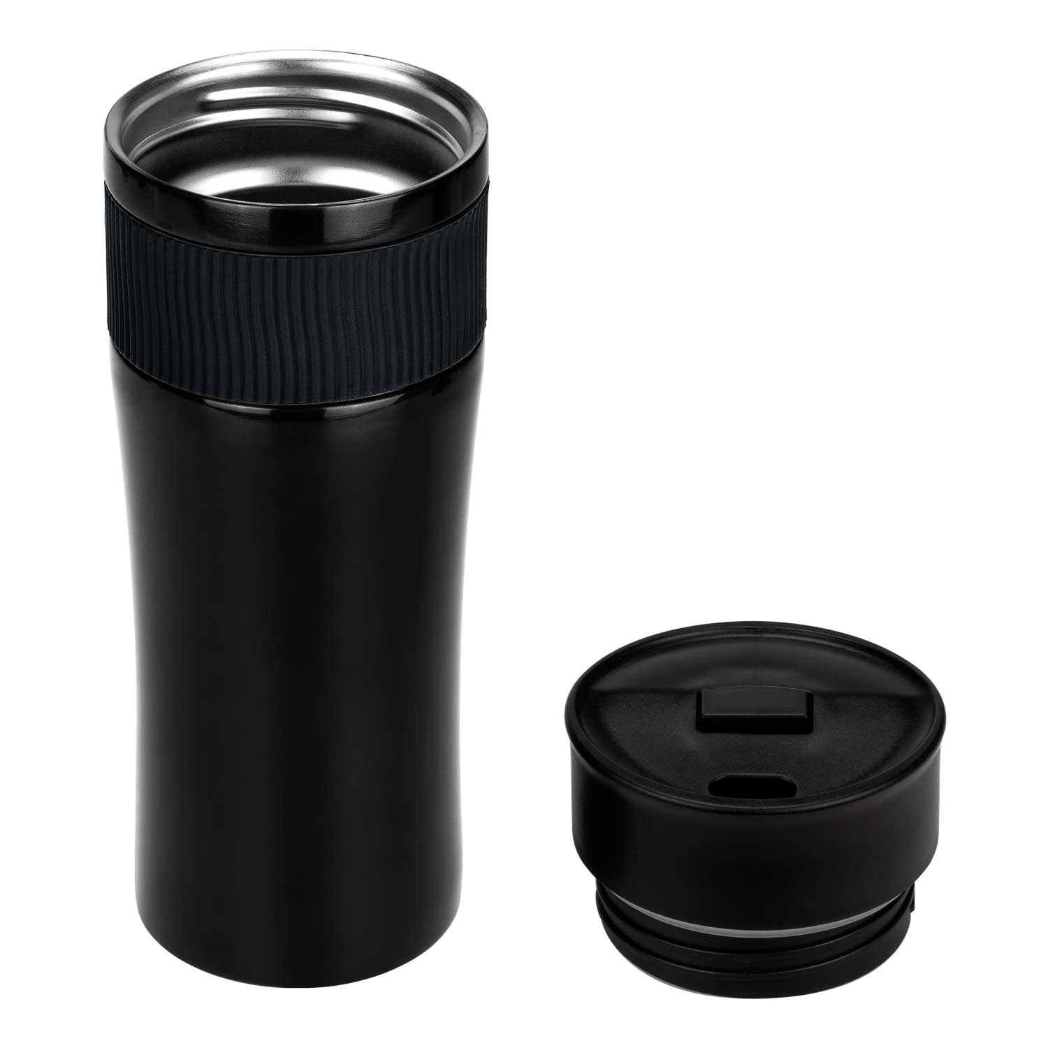 Термокружка вакуумная Polo, черная-2