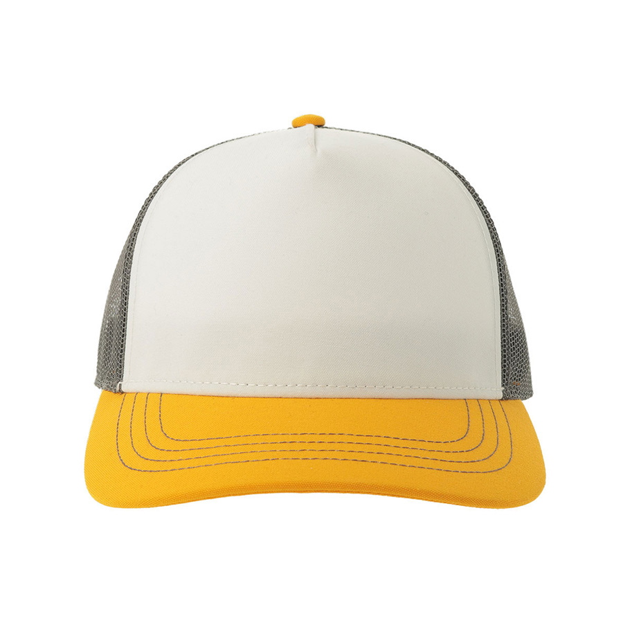Бейсболка RAPPER CANVAS-S, 5 клиньев, пластиковая застёжка, белый, желтый, тёмно-серый-8