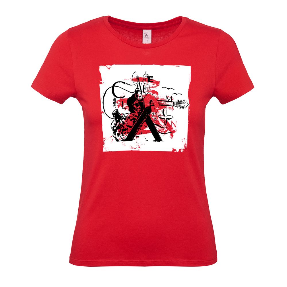 Футболка женская Carmen and Carwoman, красная-0