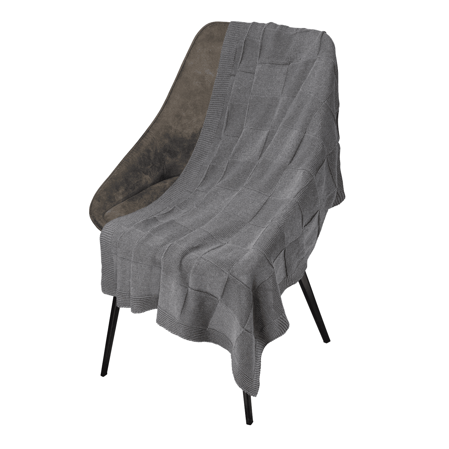 Плед Cella вязаный, серый (без подарочной коробки)-0