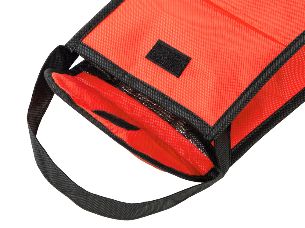 Сумка-холодильник Reviver на липучке из нетканого переработанного материала, красный-6