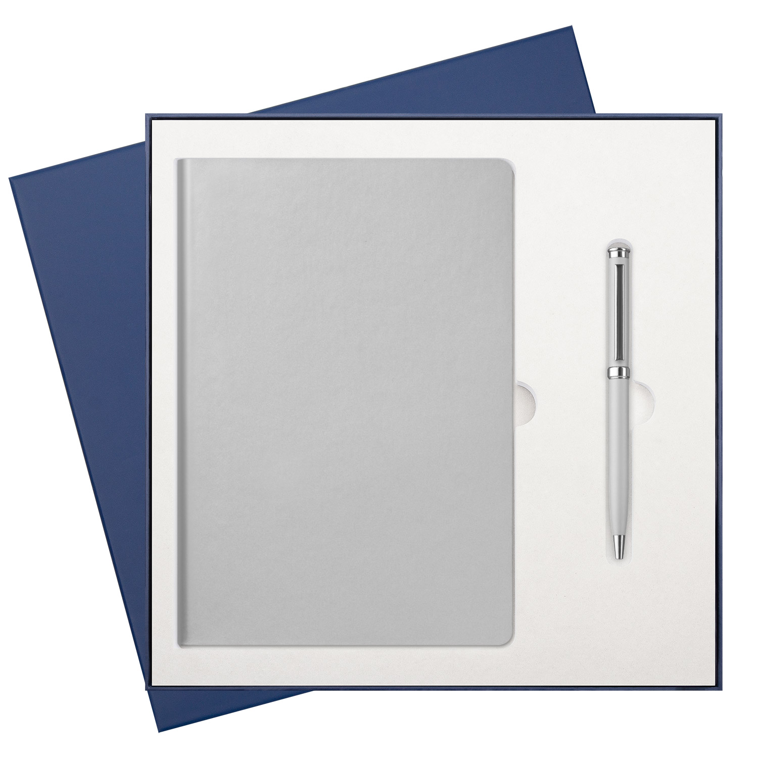 Подарочный набор Spark, серебряный (ежедневник, ручка)-0