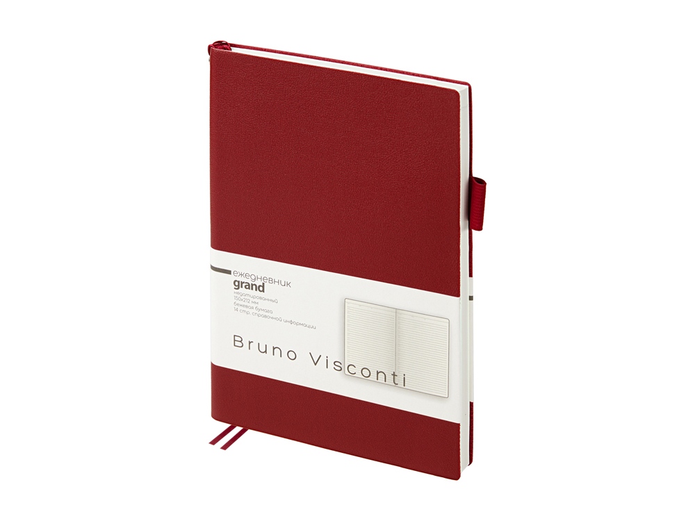 Ежедневник недатированный А5 Grand, бордовый-0
