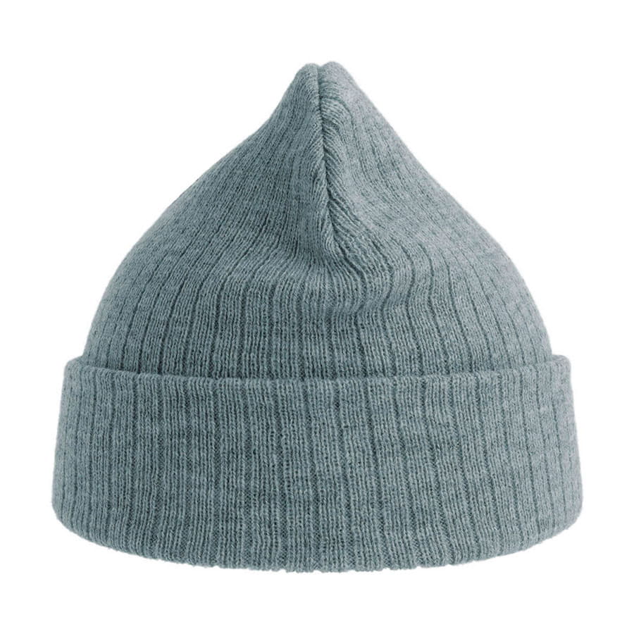 Шапка вязаная RIO с отворотом из материала rPET/рециклированного полиэстера, светло-серый меланж-5