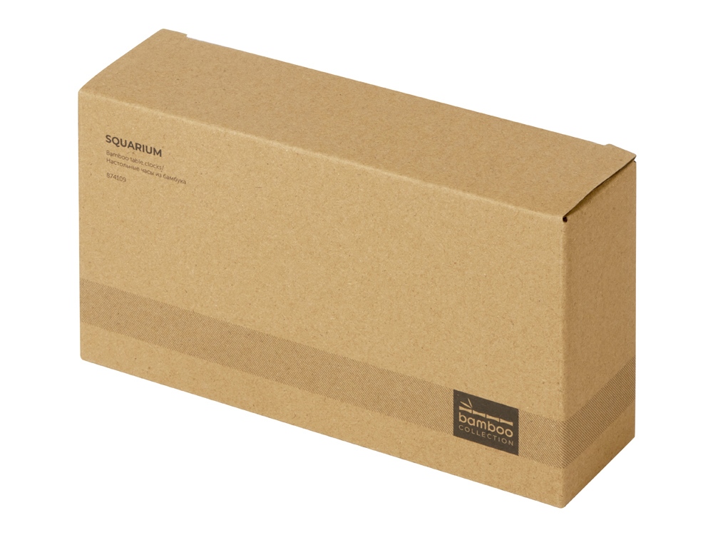 Прямоугольные настольные часы из бамбука Squarium-4