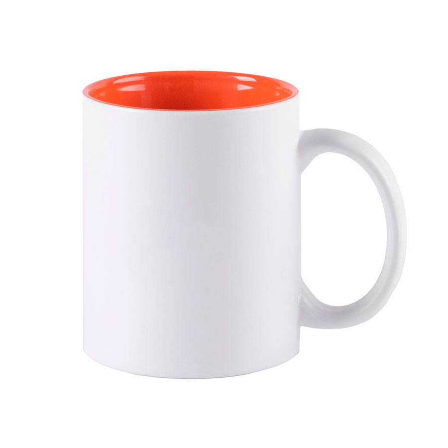 Кружка KULMER, керамика, белый, оранжевый-0
