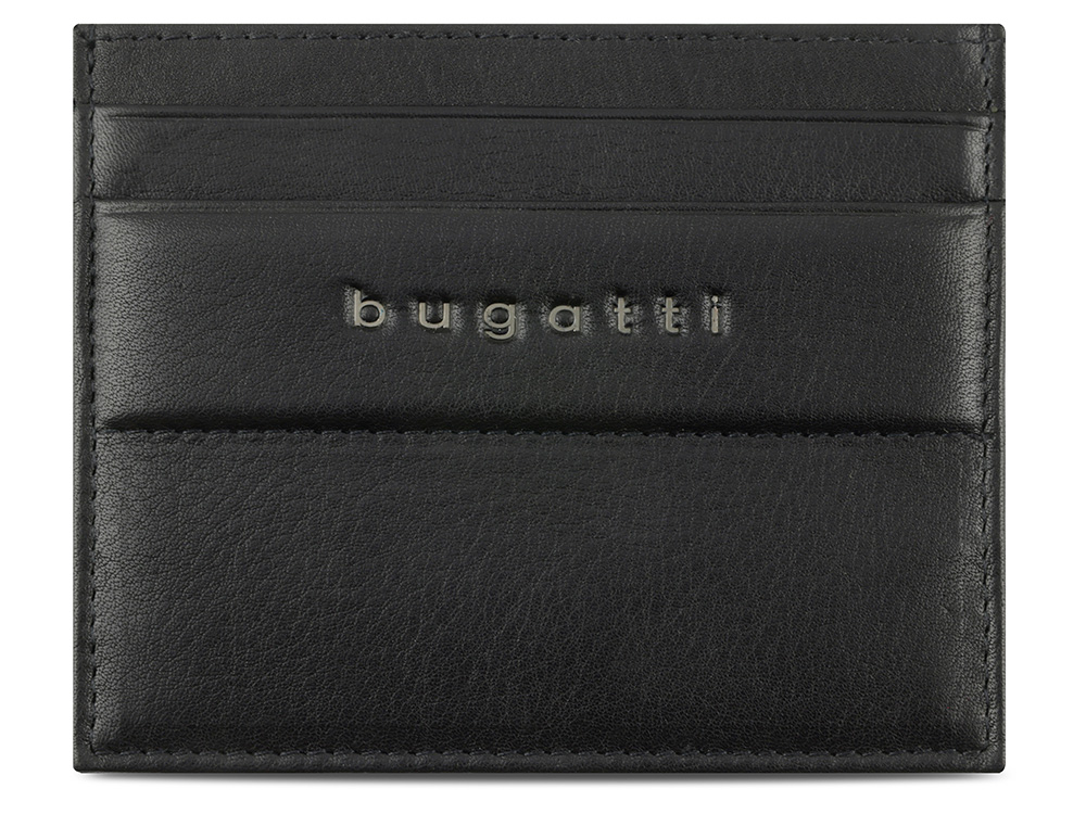 Портмоне для кредитных карт BUGATTI НОМ | NOME, с защитой данных RFID, черное, натуральная воловья кожа, 10,2х0,3х8,2 см-1