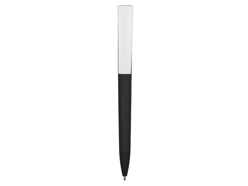 Ручка пластиковая soft-touch шариковая Zorro, черный/белый-1