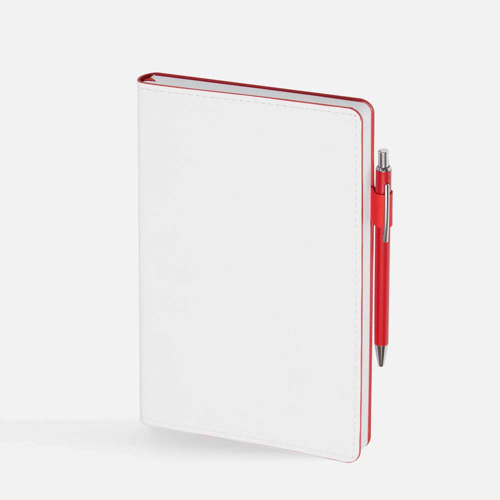 Ежедневник White Shall, недатированный, бело-красный-2