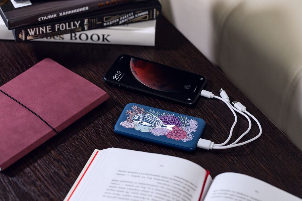 Аккумулятор Uniscend Starry с подсветкой, 5000 мАч, синий-2