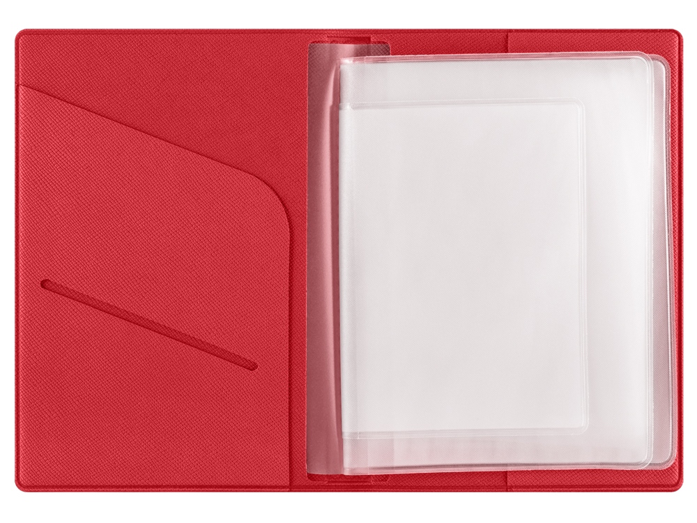 Классическая обложка для автодокументов Favor, красная-4