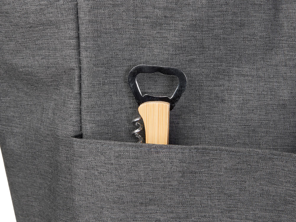 Сумка-холодильник Fabrizio со штопором, серый/черный-4